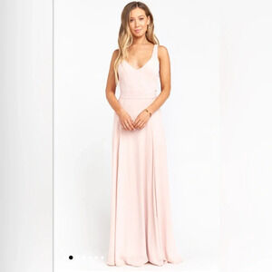 NWT Show Me Your Mumu Jenn Maxi Dress Gown Dusty Blush Crisp Pink Size XS